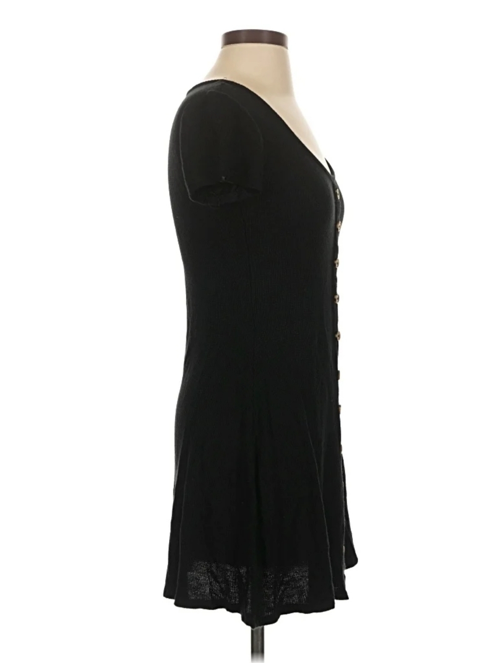 SO Juniors Small Black Button Front Short Sleeve Scoop Dress - Picture 10 of 11